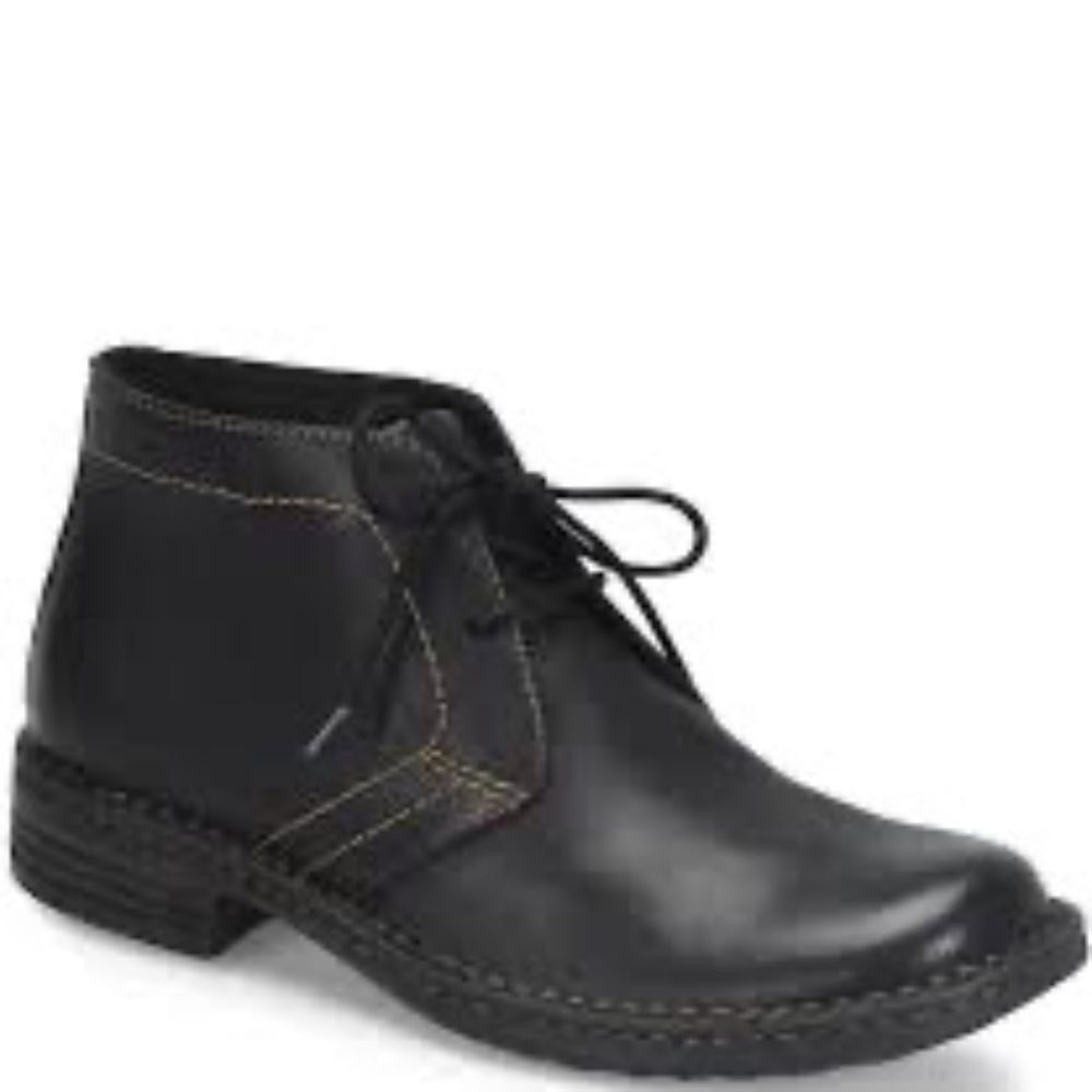Born Harrison Black Leather Men's Lace‎ Up Chukka Boots Sz 9.5